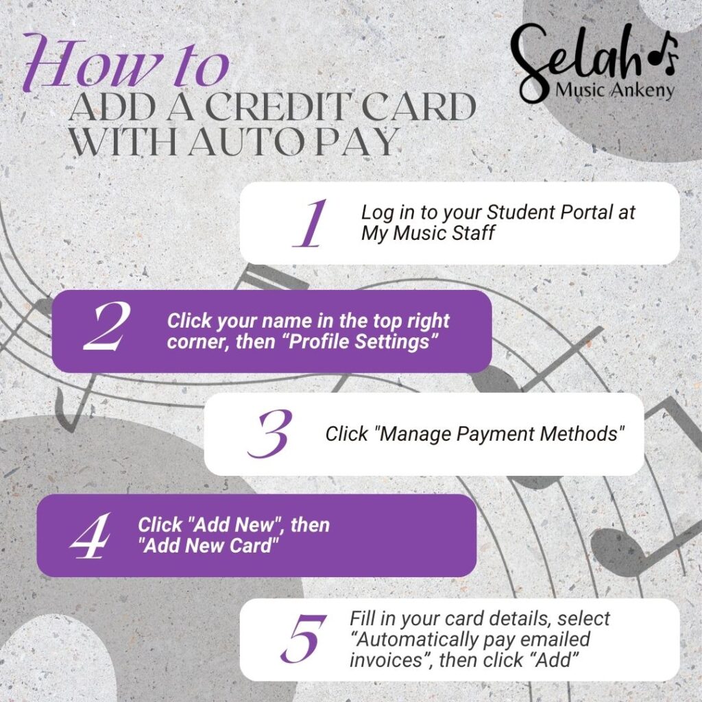 How to pay Selah music