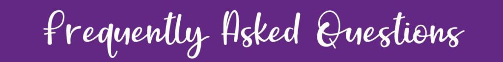 FAQ banner in purple.